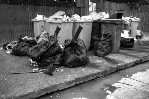 Camden construction site with waste clearance in progress